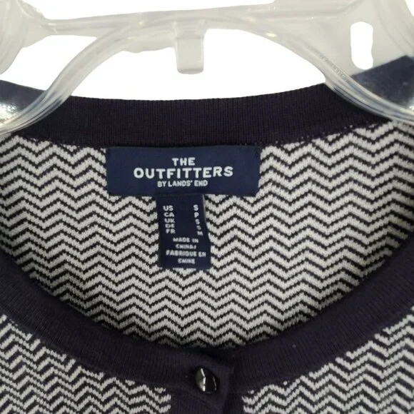 Land's End Outfitters Women's Button up Top Black and White Size S - Picture 4 of 10